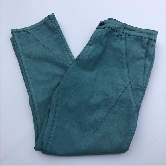 SUPERFINE Teal Union  cropped Pants - Picture 9 of 16